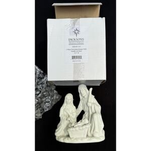 DICKSONS Christmas Collection Porcelain Bisque Holy Family On Base 4.5”